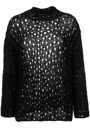Ssheena open-knit high-neck jumper - Black