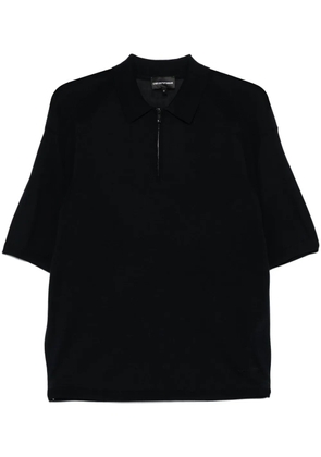 Emporio Armani fine-knit polo shirt - Blue