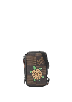Louis Vuitton Pre-Owned x Nigo 2021's Damier Ebène phone pouch - Brown
