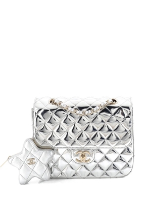 CHANEL Pre-Owned Hollywood Boulevard with Star Coin Purse Quilted Metallic Leather backpack