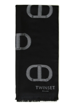 TWINSET logo-print scarf - Black