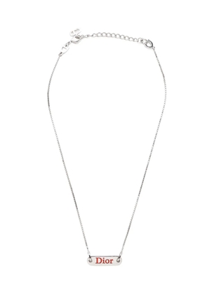 Christian Dior Pre-Owned 2000s logo-plaque necklace - Silver