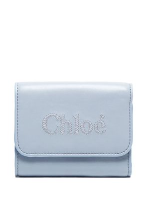 Chloé Pre-Owned 2023 Sense leather logo wallet - Blue