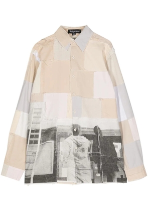 KidSuper patchwork linen-cotton shirt - Neutrals