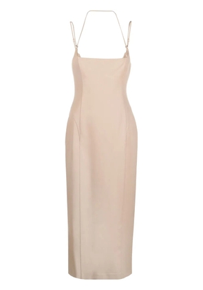 The Attico panelled virgin-wool dress - Neutrals