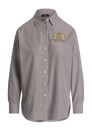 Lauren Ralph Lauren striped embellished shirt - White