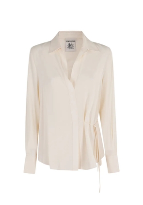 Semicouture Gustave V-neck side-tie blouse - Neutrals