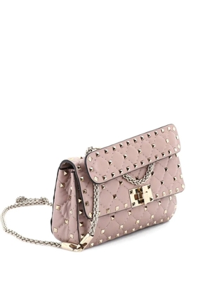 Valentino Garavani Pre-Owned Rockstud Spike Flap Bag Quilted Leather Small crossbody bag - Pink