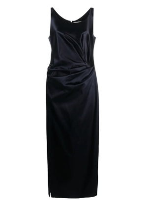 FENDI gathered silk dress - Blue