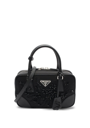 Prada Pre-Owned 2020s beaded floral appliqué handbag - Black