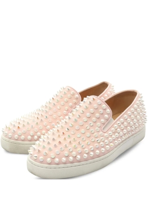 Christian Louboutin Pre-Owned Roller studded slip-on sneakers - Pink