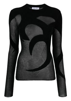 The Attico fine-knit sheer top - Black