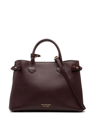 Burberry Pre-Owned 2000-2017 Medium Leather and House Check Banner satchel - Red