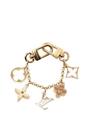 Louis Vuitton Pre-Owned 2024 Gold Plated Fleur de Monogram Bag Charm key chain