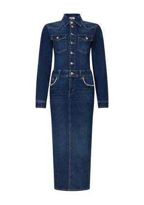 LIU JO logo-detail denim shirt dress - Blue