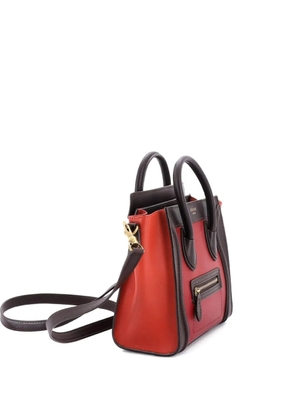 Celine Pre-Owned Tricolor Luggage Bag Leather Nano crossbody bag - Red