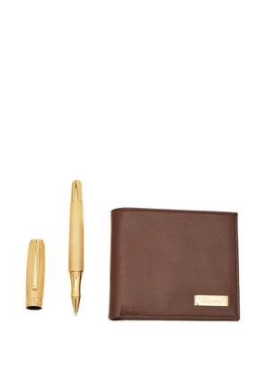 Chopard Pre-Owned pen and bi-fold leather wallet set - Brown