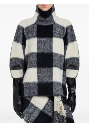 Proenza Schouler high-neck check wool top - Black