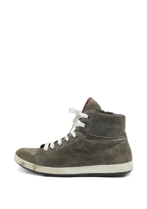 Prada Pre-Owned leather lace-up sneakers - Grey