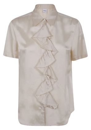 ASPESI ruffle short-sleeve blouse - Neutrals