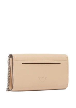 PINKO chain-strap leather clutch - Neutrals