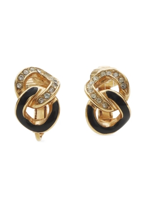 Christian Dior Pre-Owned 1990-2000s rhinestone clip-on earrings - Gold