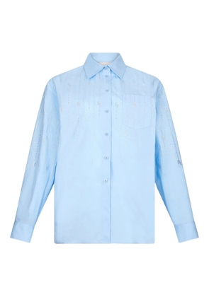 LIU JO gem-embellished classic-collar shirt - Blue
