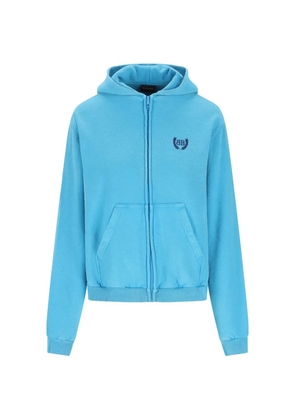 Balenciaga hooded zip-fastening sweatshirt - Blue