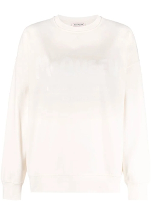 Alexander McQueen logo-print cotton sweatshirt - Neutrals