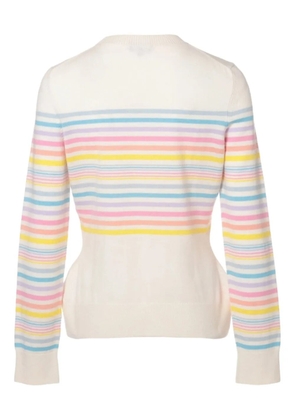 CHANEL Pre-Owned 2019 CC Mark Rainbow knitted sweater - White