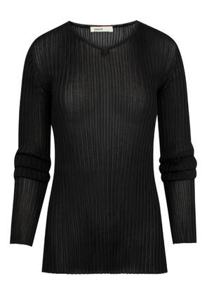 KHAITE Tia V-neck top - 200 BLACK