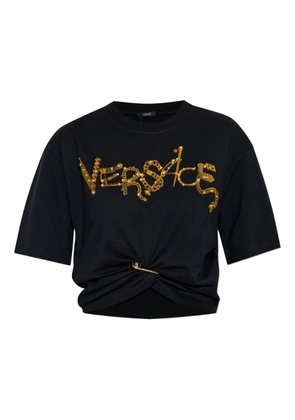 Versace embellished knot-detail T-shirt - Black