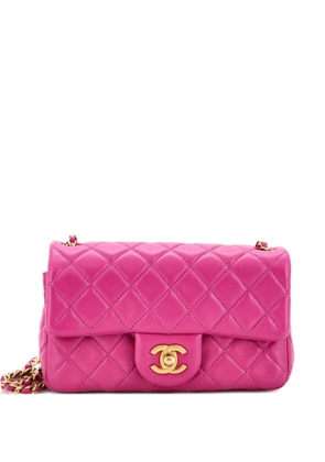 CHANEL Pre-Owned Pearl Crush Flap Bag Quilted Lambskin Mini crossbody bag - Purple