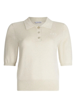 LIU JO short-sleeve polo top - 04120 WHITE WOOL