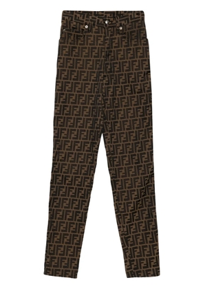 Fendi Pre-Owned Zucca-jacquard straight jeans - Brown