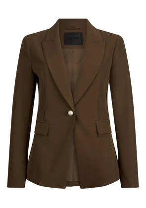 LIU JO lapel pearl-button blazer - Brown