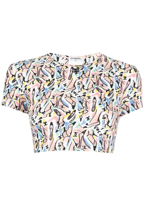 CHANEL Pre-Owned 1995 pumps-print T-shirt - Multicolour