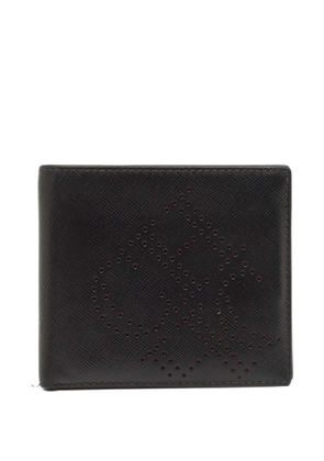 Carolina Herrera Vintage perforated-logo leather wallet - Black