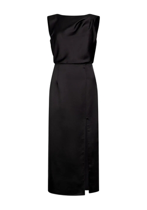 LIU JO satin draped midi dress - Black