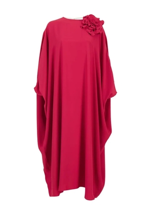 PAULA floral-embellished silk cape dress - Red