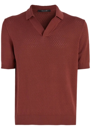 Tagliatore textured-finish polo shirt - Brown