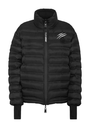 Plein Sport long-sleeved quilted puffer jacket - Black