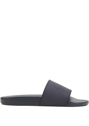 Brioni perforated-logo slides - Blue
