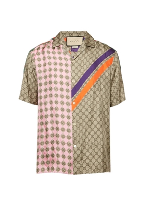 Gucci Pre-Owned geometric GG-motif shirt - Brown