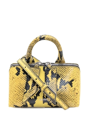 The Attico mini Friday snakeskin-effect tote bag - Yellow