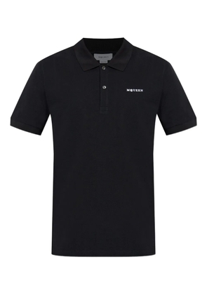 Alexander McQueen logo-embroidered cotton polo shirt - Black