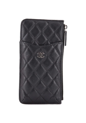 CHANEL Pre-Owned Classic Phone Case Quilted Caviar pouch - Black