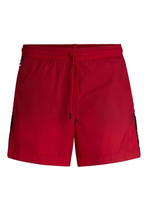 HUGO logo-tape swim shorts - Red