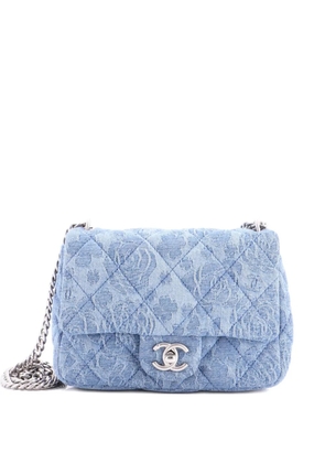 CHANEL Pre-Owned Sweet Heart Chain Square Flap Bag Quilted Camellia Denim Mini shoulder bag - Blue