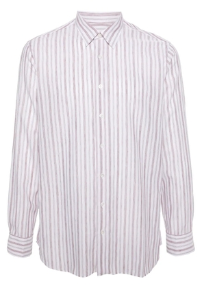 Lardini halo-stripe classic-collar shirt - Pink